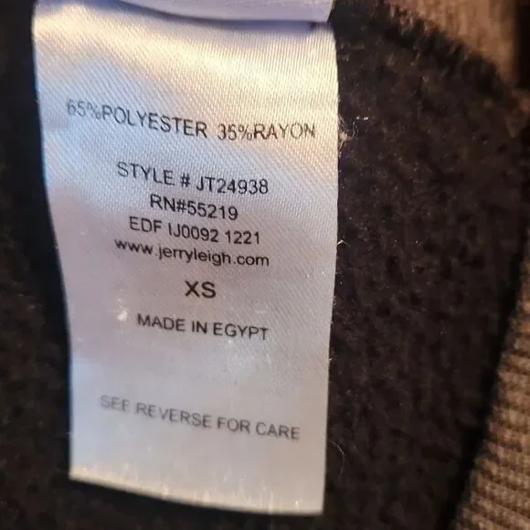 MODERN LUX Jerry Leigh Lucky Clover Crewneck Oversized Sweatshirt, XS, Grey - Picture 7 of 8